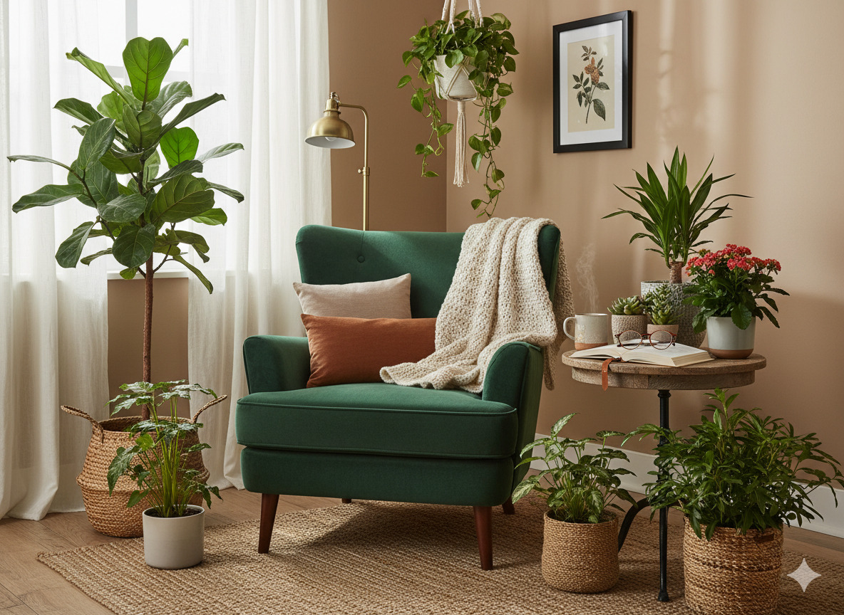 Gezellige hoek met planten